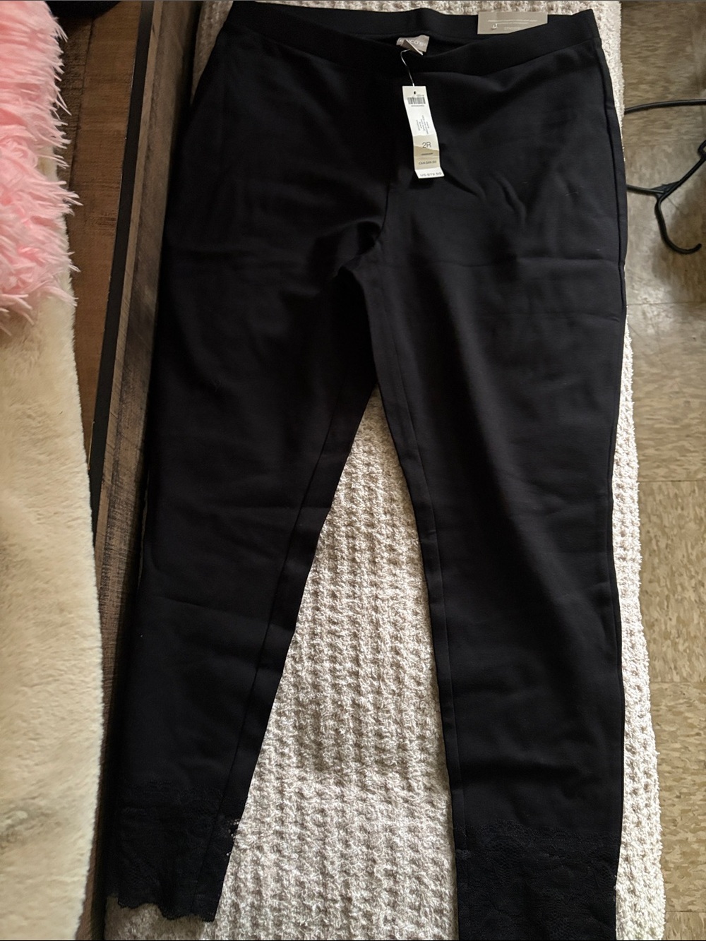 Chico's Black Kids' Leggings with Lace Trim